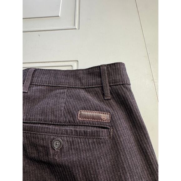 AG Adriano Goldschmied Mens Brown The Marshall Striped Trousers Size 36R - Picture 5 of 7